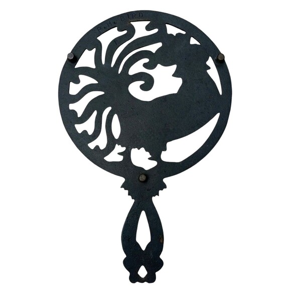 VTG Cast Iron Primitive R. H. Bird Rooster Trivet Hot Pad Country Farmhouse EUC - Picture 3 of 4